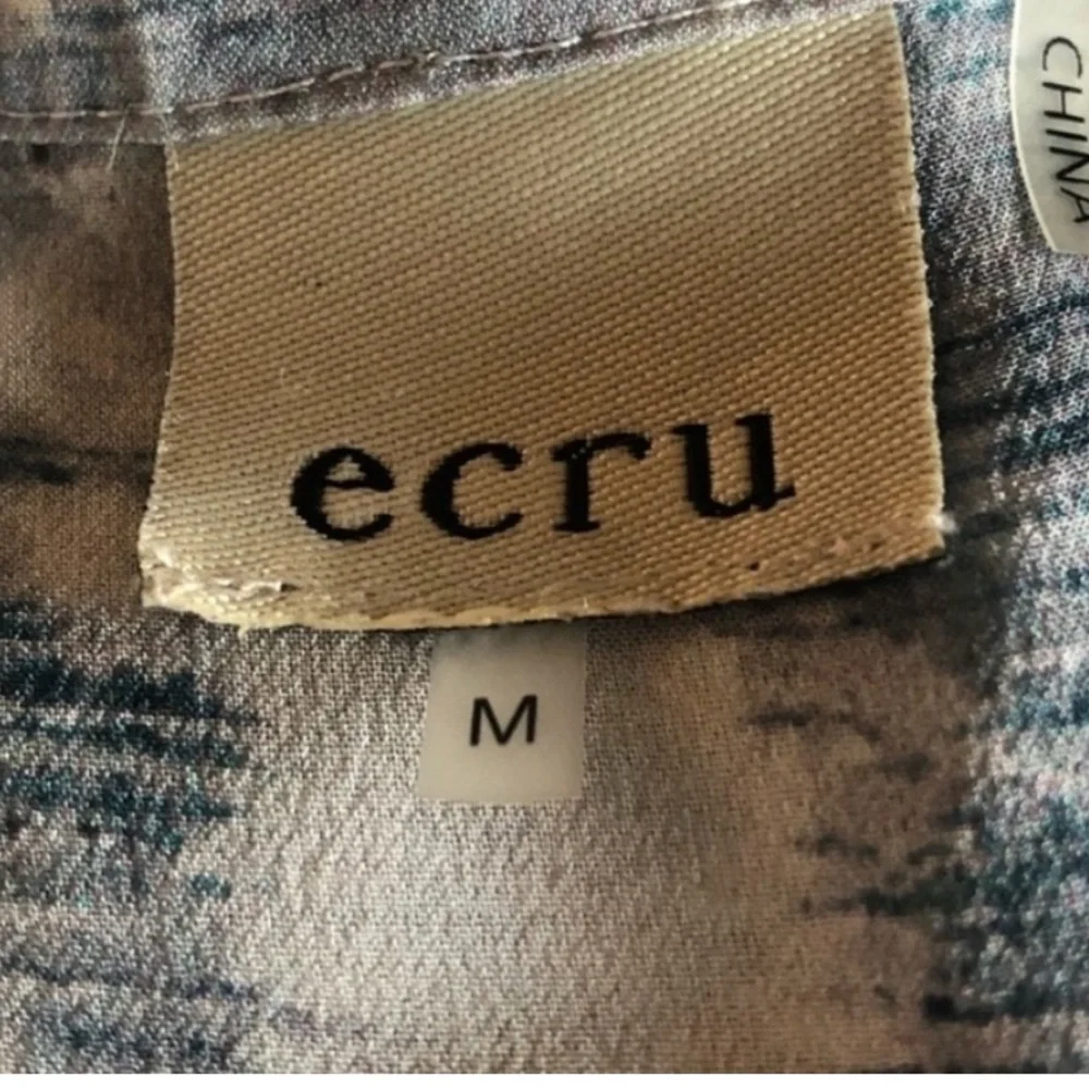 Ecru 100% silk sleeveless pullover lightweight summer garden dress size medium - Picture 6 of 6